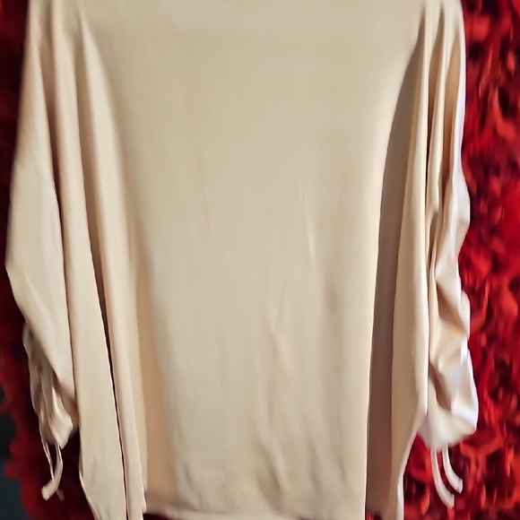 Jennifer Lopez NWT Pale Pink Women's Polyester W Ruched Sleeves Top Size XXL - Picture 7 of 7